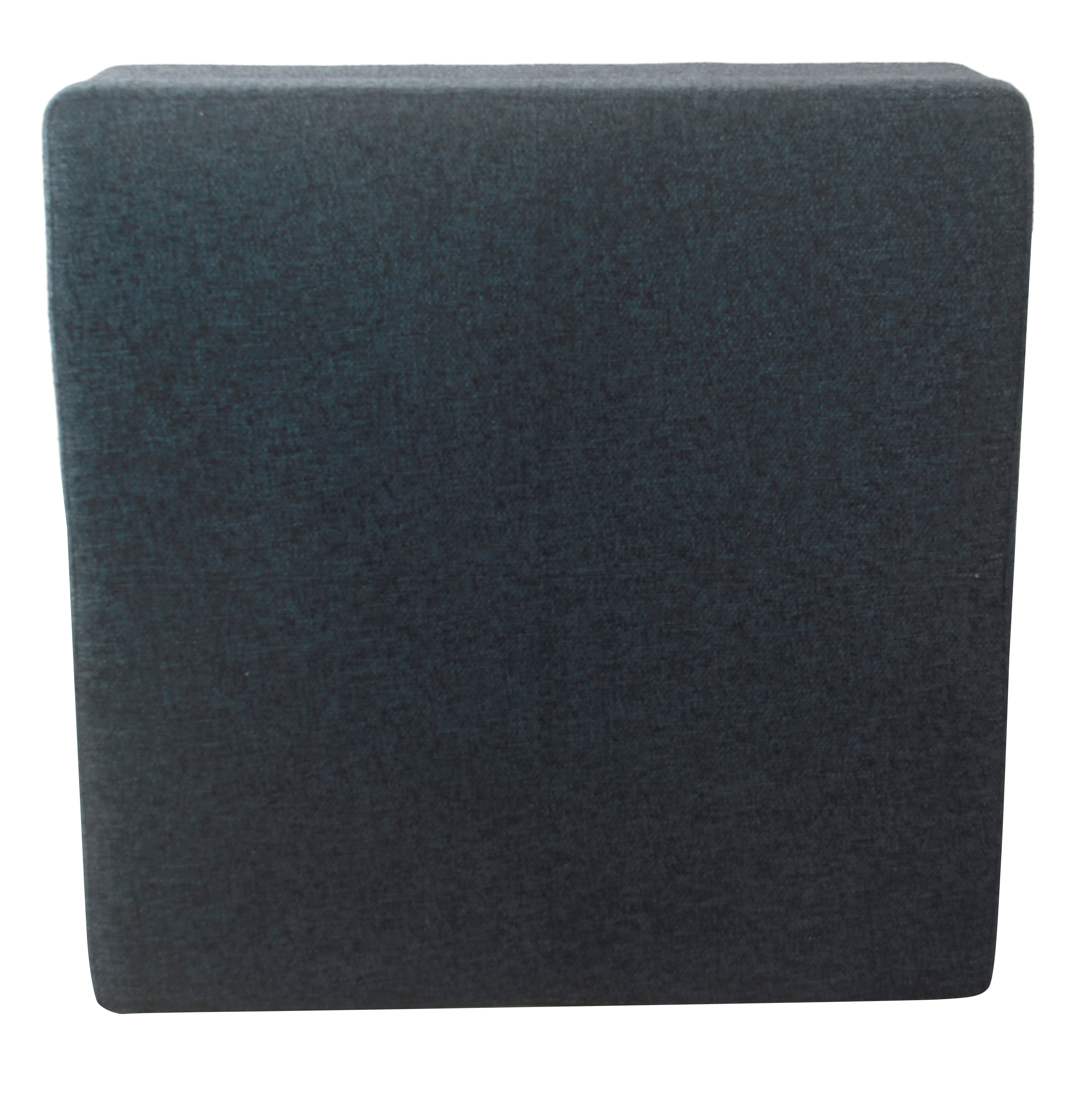 HomePop Luxury 32" Square Transitional Fabric Storage Ottoman in Textured Navy