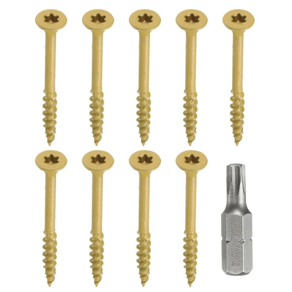 Uxcell 50pcs Deck Screws #8 x 2" Torx Exterior Wood Screws with T25 Drive Bit