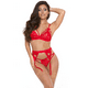 thumbnail image 2 of VISgogo Lencería sexy para mujer, ropa interior de muñeca con vendaje exótico, conjunto de tirantes con frente de celosía VISgogo moda, 2 of 2