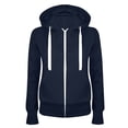 thumbnail image 3 of Jsaierl Womens Zip Up Hoodies Casual Solid Color Hooded Sweatshirt Holiday Comfort Long Sleeve Jackets Fall Clothes S-2XL, 3 of 6