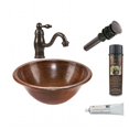 thumbnail image 1 of Premier Copper Products BSP3-LR17RDB Évier à Rebord Rond avec Robinet de Cuve, 1 of 4