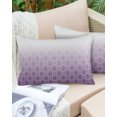 thumbnail image 6 of Pack of 2 Outdoor Pillow Covers, Purple White Ombre Geometric Trellis Morrocan Waterproof Square Throw Pillowcase Cushion Decorative Pillow Covers for Couch Patio Tent, 20x12 in, 6 of 6