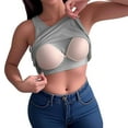 thumbnail image 2 of Women's Bras No Wire Under $5 Solid Color RoundNeck Tank Top With Built In Bra Camisoles For Under Clothes Spaghetti Strap Cami, 2 of 7