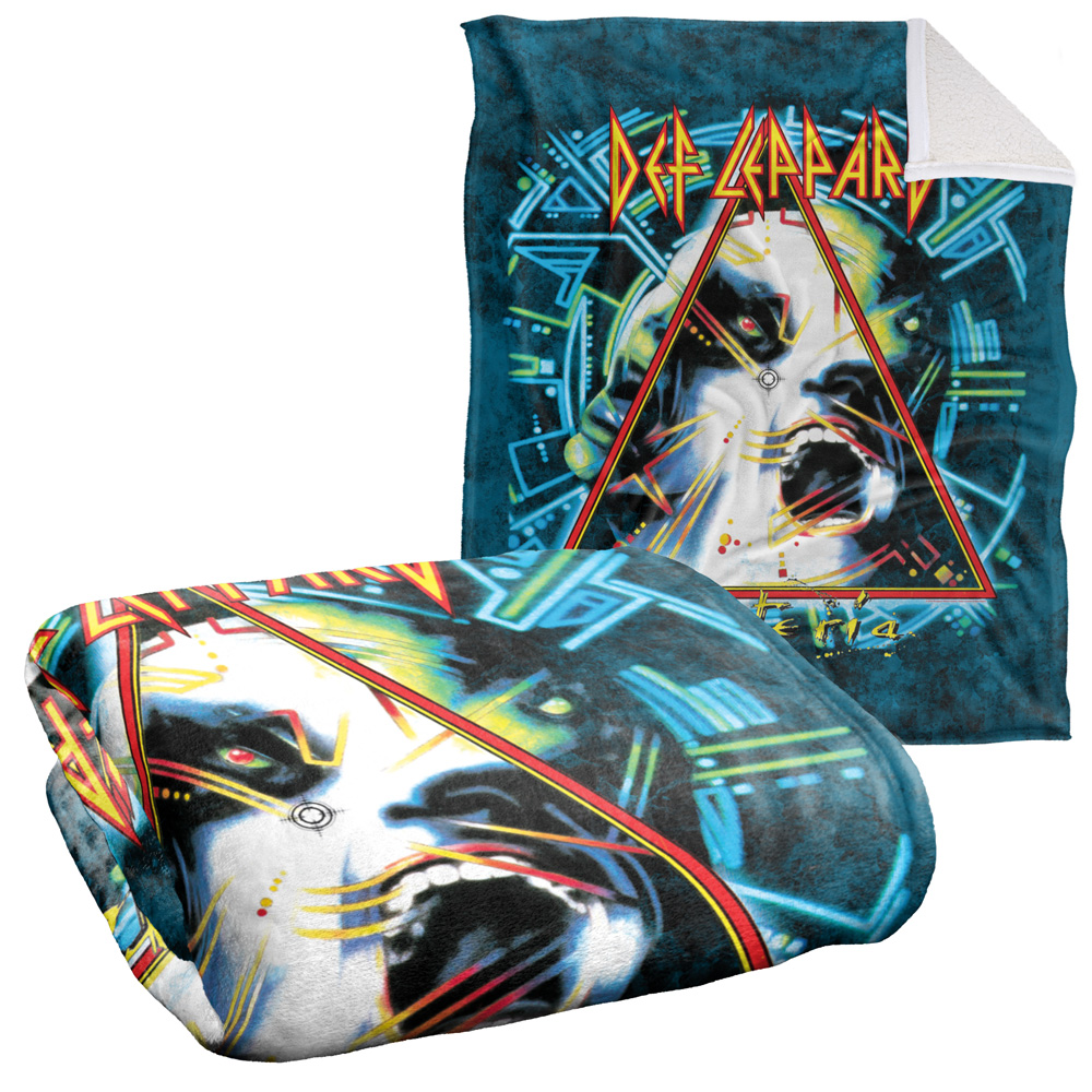 Def Leppard Blanket, 50"x60", Hysteria Cover Silky Touch Sherpa Back