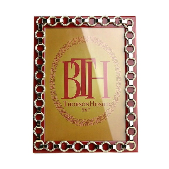 THORSON HOSIER 5x7 DERBY RED ENAMEL GOLD PLATED FRAME NEW BOX USA #8 ORIGINAL BOX WITH TAGS, GREAT 5x7 DERBY RED ENAMEL GOLD PLATED FRAME NEW BOX USA #8 ORIGINAL BOX WITH TAGS, GREAT GIFT, RETAIL $185