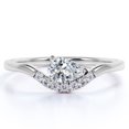 thumbnail image 1 of JeenMata Anillo de Compromiso Exclusivo con Pavé de Diamantes en Forma de Pera de 0,35 Uds en Oro Blanco de 10 K, 1 of 6