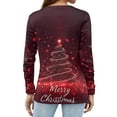 thumbnail image 3 of Fabrcox Christmas Henley T Shirts for Women Christmas Snowman Print V Neck Long Sleeve Fall Spring Tops Casual Xmas Holiday Tunic Shirts Wine L, 3 of 3
