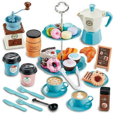 FNNMNNR 38 Pieces Afternoon Party Plastic Play Tea Set, Multi-color