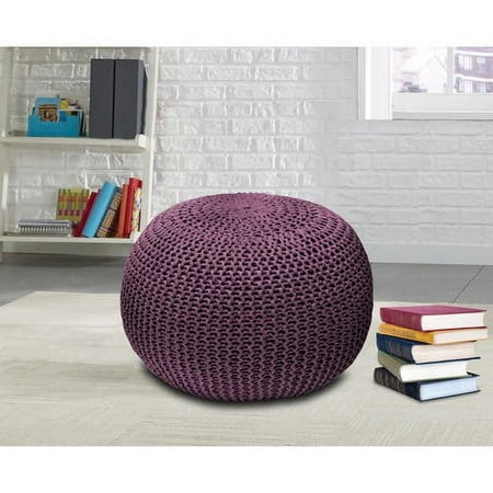Urban Shop 18" Round Knit Pouf, Multiple