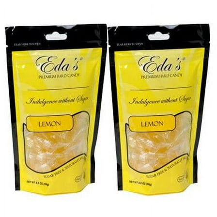 Eda's Premium Hard Candy Sugar Free 3.5 Oz. - Lemon [ 2 Pack ]