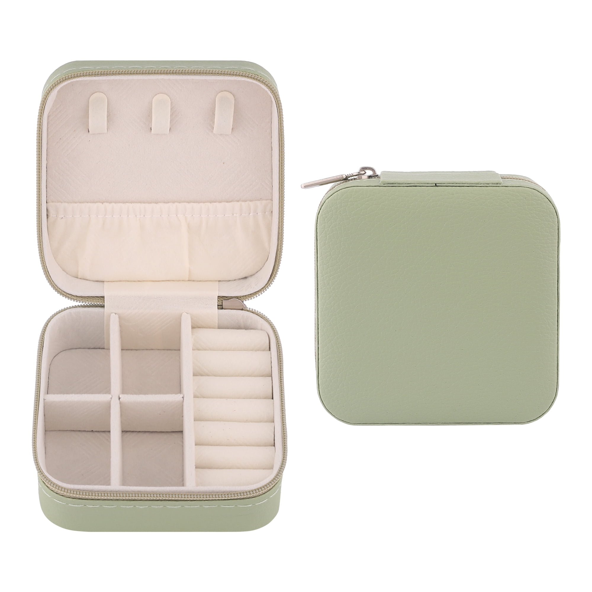 Unique Bargains Travel Jewelry Box Small Portable PU Leather
