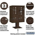 thumbnail image 4 of Salsbury Industries Pedestal Mounted 9 Door Front Load  4C Horizontal Cluster Box Unit with 2 Parcel Lockers, 4 of 7