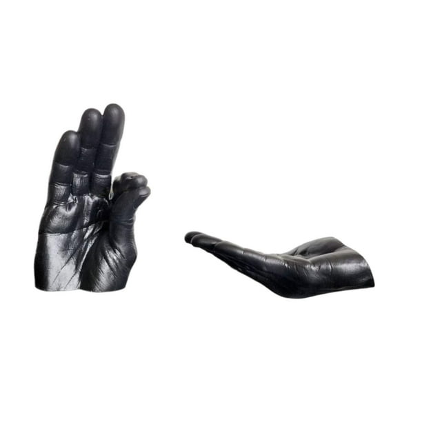 Estatuas de mano Perfecl soporte para varillas de incienso adorno de escritorio Negro