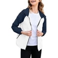 thumbnail image 5 of Women's Lightweight Waterproof Cycling Jacket Color-Block Casual Hooded Zip-Up Long-Sleeve Jacket Water-Repellent Packable Rain coat Hooded Windbreaker for Travel Outdoor, 5 of 9