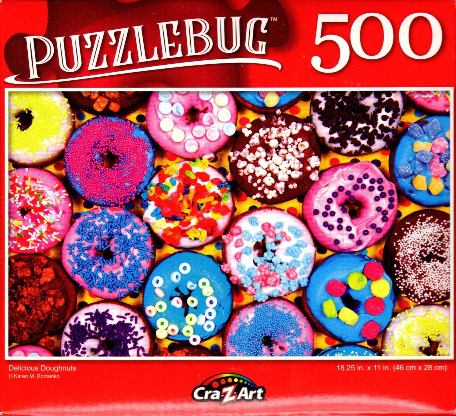 Delicious Doughnuts PuzzleBug CraZart 18.25" X 11" Jigsaw Puzzle 500 Piece 