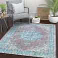 thumbnail image 5 of Well Woven Mareva Machine Washable Teal Blue Vintage Oriental Medallion Area Rug, 5 of 6