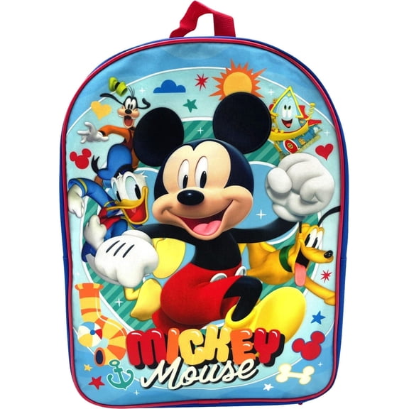 Group Ruz Mickey Mouse 15" Backpack Blue-Red