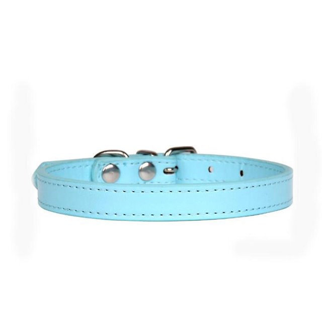 2pcs Pu Leather Solid Soft Colorful Pet Dog Collar For Small Medium Large Dogs Neck Strap Adjustable Safe Labrador Puppy Kitten Cats Collar_Jiuedso