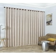 thumbnail image 2 of Evelyn - Wall-to-Wall Extra Wide Embossed Blackout Grommet Curtain Panels with 2 Rope Tiebacks - Ideal for Window Decor or Room Divider (2 Panels 108" W x 108" L Each, Ivory), 2 of 4