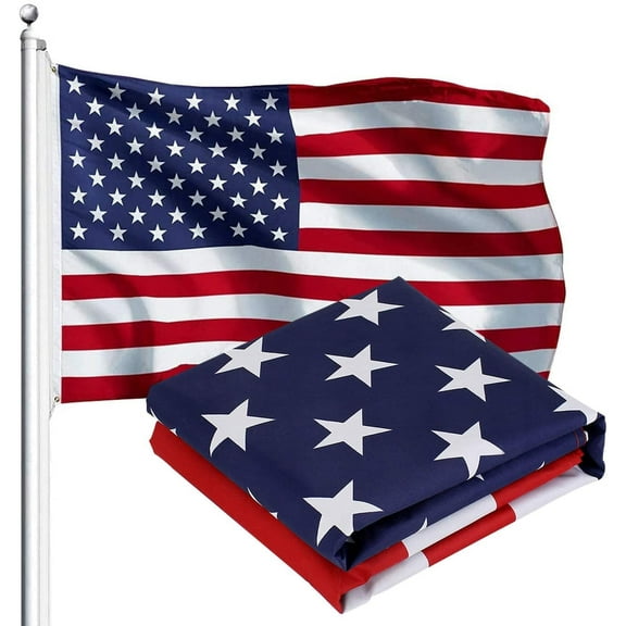 American US Flag 3x5 Ft, Longest Lasting USA Flag- Stitched with 3 Layer of Canvas and Double Sides Printed, Heavy-Duty USA Flags with Brass Grommet for Outdoor & Indoor, Fade & UV Protected