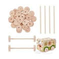 thumbnail image 3 of Wooden Wheel Discs, DIY Unfinished Wood Wheels Compact Round  For Crafts For Model Vehicle Parts, 3 of 8