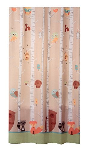 Saturday Knight Ltd FOREST FRIENDS Fabric Shower Curtain, Polyester, 70 x 72 inches, Multicolor