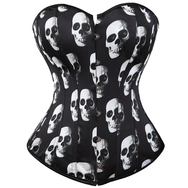 Grebrafan Corsets Bustier à Lacets Femmes Skull 6XL