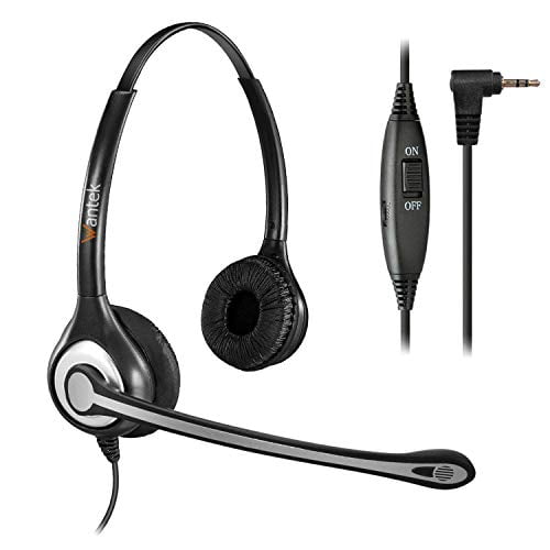Wantek Telephone Headset with 2.5mm Jack, Noise Cancelling Microphone