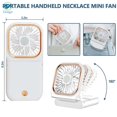thumbnail image 2 of Deago Upgrade Handheld Fan, Small Personal Fan with 3 Speeds Neck Rechargeable Portable Fan, Powerful Mini USB Outdoor Fan Quiet Desk Fan Free Angle, Good for Travel Home Office School-White, 2 of 7