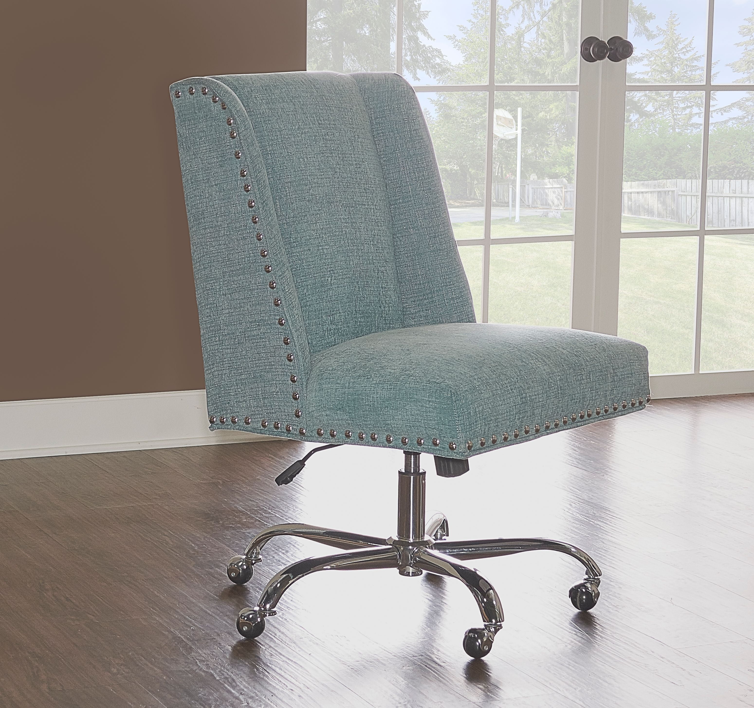 Linon Draper Office Chair, Multiple Colors and Base Options