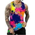 thumbnail image 2 of Leesechin Tie-dye Tank Tops for Men Casual Solid Color Fitness Sports Round Neck Sleeveless Tshirt, 2 of 5