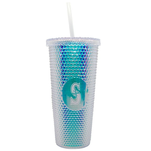 Seattle Mariners 24oz. Iridescent Studded Travel Tumbler with Straw