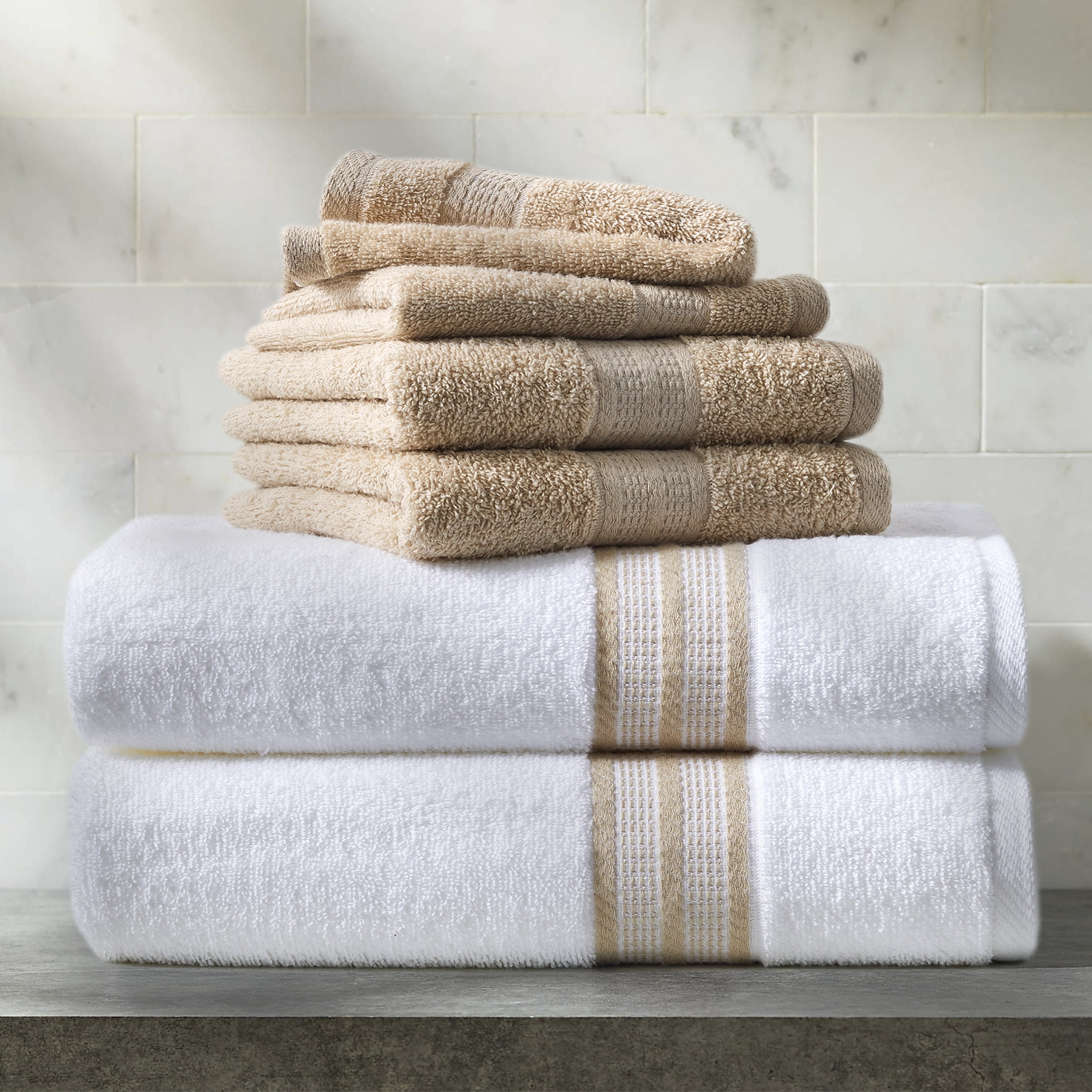 Better Homes & Gardens American Made Towel Collection - Single Bath Towel, White with Red Stripe, Size: Bath Towel (Striped)