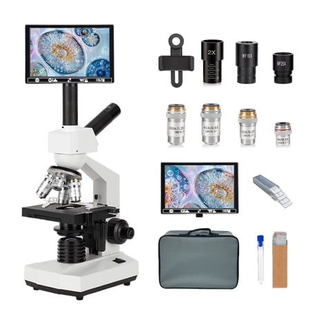 Professional Microscope With Display Screen 9-Inch High-Definition Display For Mite, Sperm, Egg, Aquaculture, Fish Disease Detection, School Laboratory, Optical Microscope