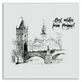 thumbnail image 3 of 24" x 24" Prague by TypeLike - Wall Art Print on Canvas Fabric Gray, 3 of 3