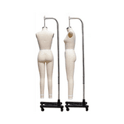 Size 8 Adult Female Full Body Professional Linen Tailoring Dress Form Mannequin with Adjustable Base and Padding Kit