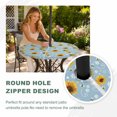 thumbnail image 4 of Round Outdoor Tablecloth with Umbrella Hole and Zipper, Blue Yellow Sunflower Tablecloth with Elastic Waterproof, Summer Botanical Farmhouse Floral Patio Table Covers for 45" - 54" Pool Tables, 4 of 9
