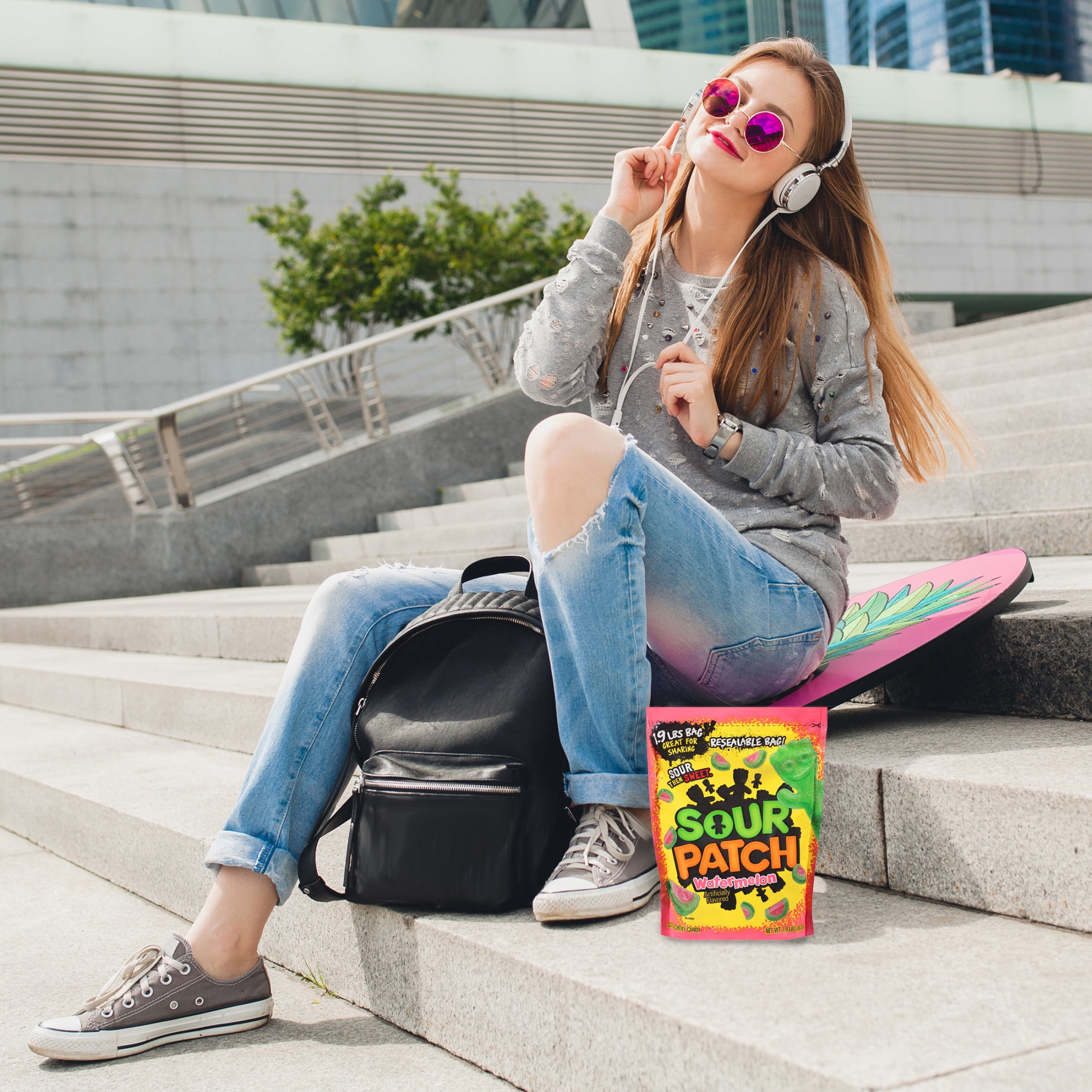 SOUR PATCH KIDS Watermelon Soft & Chewy Candy, Family Size, 1.8 lb-Pack of 2