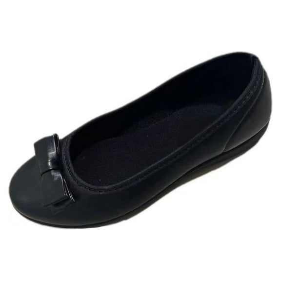 Sngxgn Women's Flat Comfortable Work Shoes Slip On Ballet Flat(Black,42)