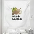 thumbnail image 1 of Woodland Animals Tapestry, Wild Nature Themed Typography Art Bear in the Forest Cartoon, Fabric Wall Hanging Decor for Bedroom Living Room Dorm, 5 Sizes, White Cocoa and Fawn, by Ambesonne, 1 of 1