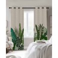 thumbnail image 4 of Palm Leaves Tropical Blackout Curtains for Bedroom Living Room Darkening Curtains 84 Inch Length 2 Panels Set Beige Summer Watercolor Botanical Window Curtain Window Treatment Grommet Drapes 42"x84", 4 of 9