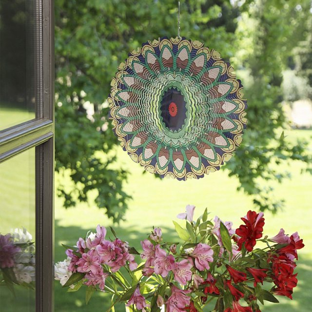 Yhmxh Garden Decor,Spring Decor,Front Porch Decor,Outdoor Decor Wind Chime Rotating Wind Chime Garden Balcony Wind Chime Outdoor Bird Scare Pendant A Multicolored