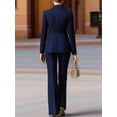 thumbnail image 3 of Osfvolr Elegant Women'S Stripe Suit with Double Breasted Buttons Jacket & Pants Set Navy Blue XL, 3 of 6