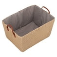 thumbnail image 3 of Cesta de almacenamiento plegable grande, contenedor de almacenamiento plegable para juguetes, libros, armario de dormitorio, amarillo pálido, 3 of 14