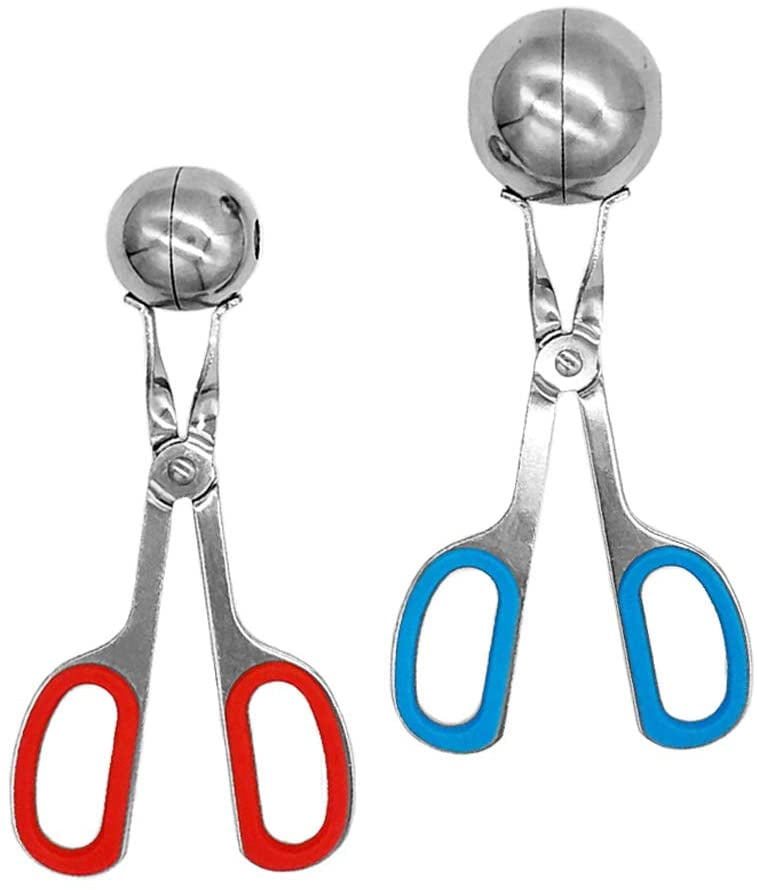 1 Pièce Fabricant De Boulettes De Viande Antiadhésif En Acier Inoxydable Avec Pince, Fabricant De Boulettes De Viande Pour Gâteaux Pop, Pince à Glace, Scoop De Pâte à Biscuits Pour La Cuisine