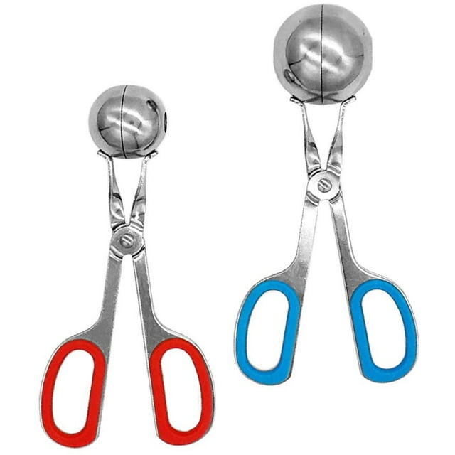 Meat Baller, 2 piezas para hacer albóndigas antiadherentes con asas antideslizantes desmontables, pinzas para carne de acero inoxidable, Cake Pop, pinzas para hielo, cuchara para masa de galletas par Namotu WRST-179