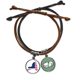 thumbnail image 1 of Nueva York, Estados Unidos mapa estrellas rayas bandera forma Pulsera Cuerda Mano Cadena Cuero Dinero Pulsera Unbranded M, 1 of 2