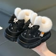 thumbnail image 2 of BOBOGOJP Girls Boys Boots Kids Winter Ankle Fleece Lined Snow Shoes Fuzzy Classic Kid's Low Boot for Toddler/Little Kid/Big Kid White for Size 13, 2 of 7