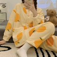 thumbnail image 2 of Pijamas de felpa de Coral para mujer, cárdigan con cuello en V, ropa de dormir, ropa de casa, regalos de Navidad, otoño, invierno, nuevo, 2 of 4