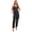 Black, variant on Womens Jazz Latin Dance Tiered Tassel Jumpsuit Spaghetti Straps Fringed Rompers Dancewear White L